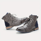 Men's Cap-Toe Ankle Boots – Lace-Up Dress Boots with Inner Zip