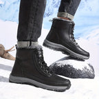 Men's Warm-Lined Winter Boots – Plush Lined Lace-Up Snow Boots with Grip Sole