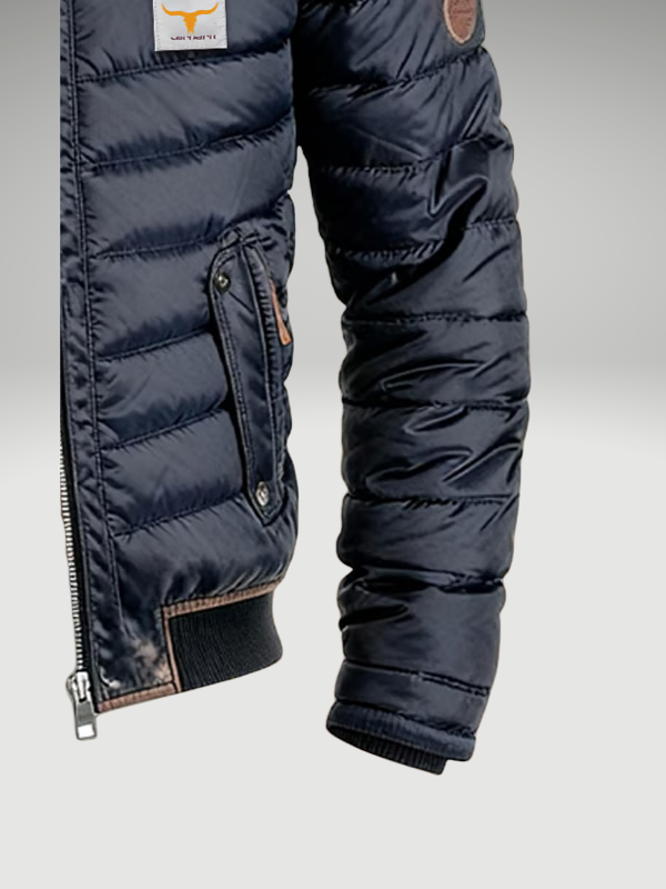 Men's Quilted Stand Collar Jacket – Warm Zip-Up Jacket with Ribbed Cuffs