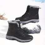 Men's Warm-Lined Winter Boots – Plush Lined Lace-Up Snow Boots with Grip Sole