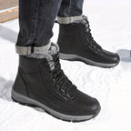 Men's Warm-Lined Winter Boots – Plush Lined Lace-Up Snow Boots with Grip Sole