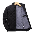 Men's Quilted Bomber Jacket – Warm Lined Puffer Jacket with Zip Pockets
