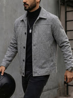 Men's Classic Button-Front Jacket – Refined Everyday Collared Jacket
