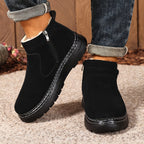 Men's Warm Lined Ankle Boots – Cozy Side-Zip Winter Boots with Cushioned Sole