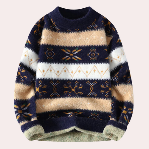 Adam | Men's Patterned Crewneck Sweater
