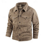 Men's Rugged Lined Work Jacket – Everyday Snap Button Jacket with Chest Pockets
