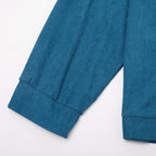 Men's Ribbed Textured Jacket – Classic Collared Casual Jacket with Pockets