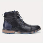 Men's Cap-Toe Ankle Boots – Lace-Up Dress Boots with Inner Zip