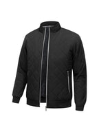 Men's Quilted Bomber Jacket – Warm Lined Puffer Jacket with Zip Pockets