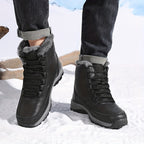 Men's Warm-Lined Winter Boots – Plush Lined Lace-Up Snow Boots with Grip Sole