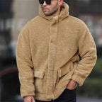 Men's Hooded Winter Jacket – Warm Relaxed Fit Jacket with Front Pockets