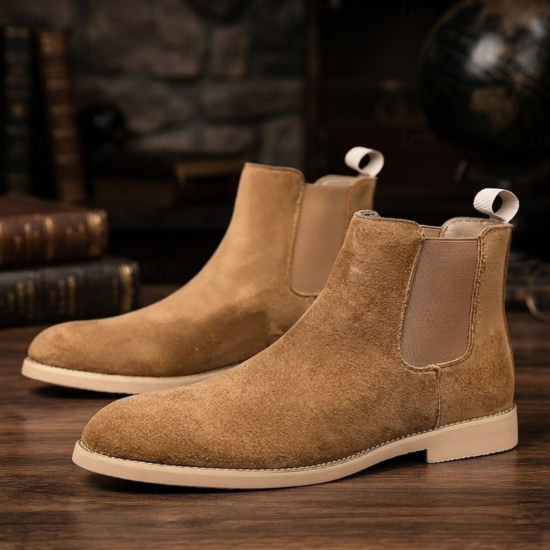 Men's Chelsea Ankle Boots – Classic Slip-On Boots with Elastic Side Panels