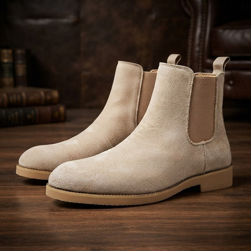 Men's Chelsea Ankle Boots – Classic Slip-On Boots with Elastic Side Panels