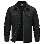 Men's Rugged Utility Jacket – Classic Contrast Collar Work Jacket