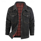 Men's Rugged Lined Work Jacket – Everyday Snap Button Jacket with Chest Pockets