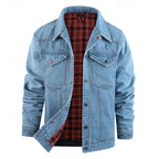Men's Rugged Lined Work Jacket – Everyday Snap Button Jacket with Chest Pockets