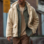 Men's Hooded Winter Jacket – Warm Relaxed Fit Jacket with Front Pockets