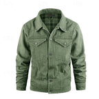 Men's Rugged Lined Work Jacket – Everyday Snap Button Jacket with Chest Pockets