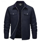 Men's Rugged Utility Jacket – Classic Contrast Collar Work Jacket
