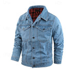Men's Rugged Lined Work Jacket – Everyday Snap Button Jacket with Chest Pockets