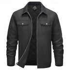 Men's Rugged Utility Jacket – Classic Contrast Collar Work Jacket