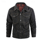 Men's Rugged Lined Work Jacket – Everyday Snap Button Jacket with Chest Pockets