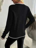 Women's Snowflake Knit Christmas Sweater – Cozy Crew Neck Holiday Jumper