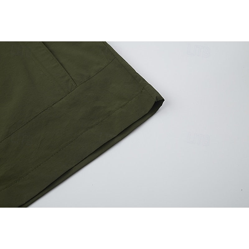 Men's All-Weather Outdoor Jacket – Windproof Stand Collar Jacket with Zip Pockets