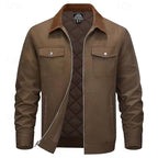 Men's Rugged Utility Jacket – Classic Contrast Collar Work Jacket